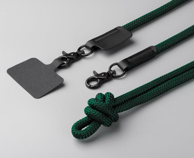 10mm Rope Phone Strap with Patch - Green