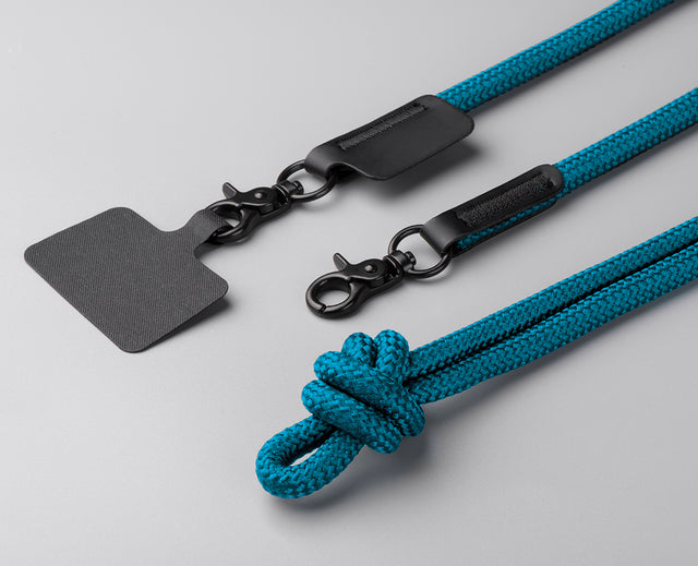 10mm Rope Phone Strap with Patch - Blue