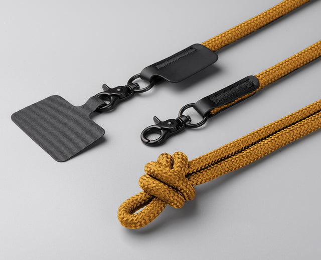 10mm Rope Phone Strap with Patch - Yellow